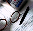 corporate finance models pen glasses